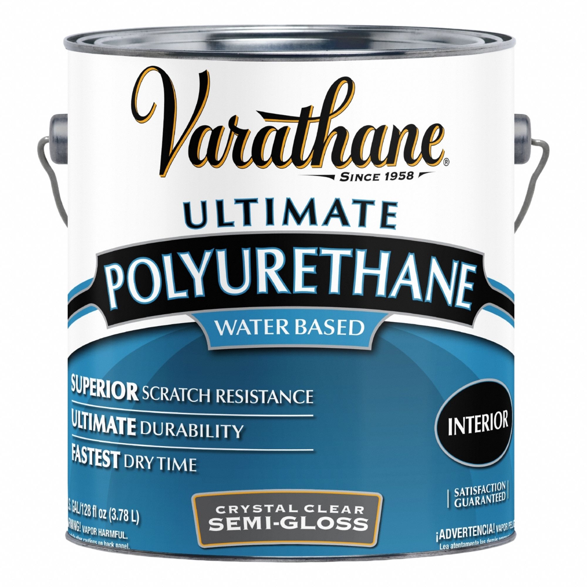 Finish: Finish, Interior, Water, 1 gal Container Size, Wood, Semi-Gloss, Crystal Clear