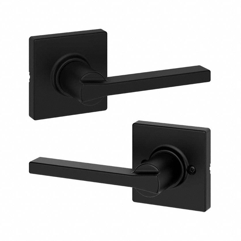 Door Lever Lockset: Passage Lever Locksets/Storeroom Lever Locksets, Black, ADA Compliant
