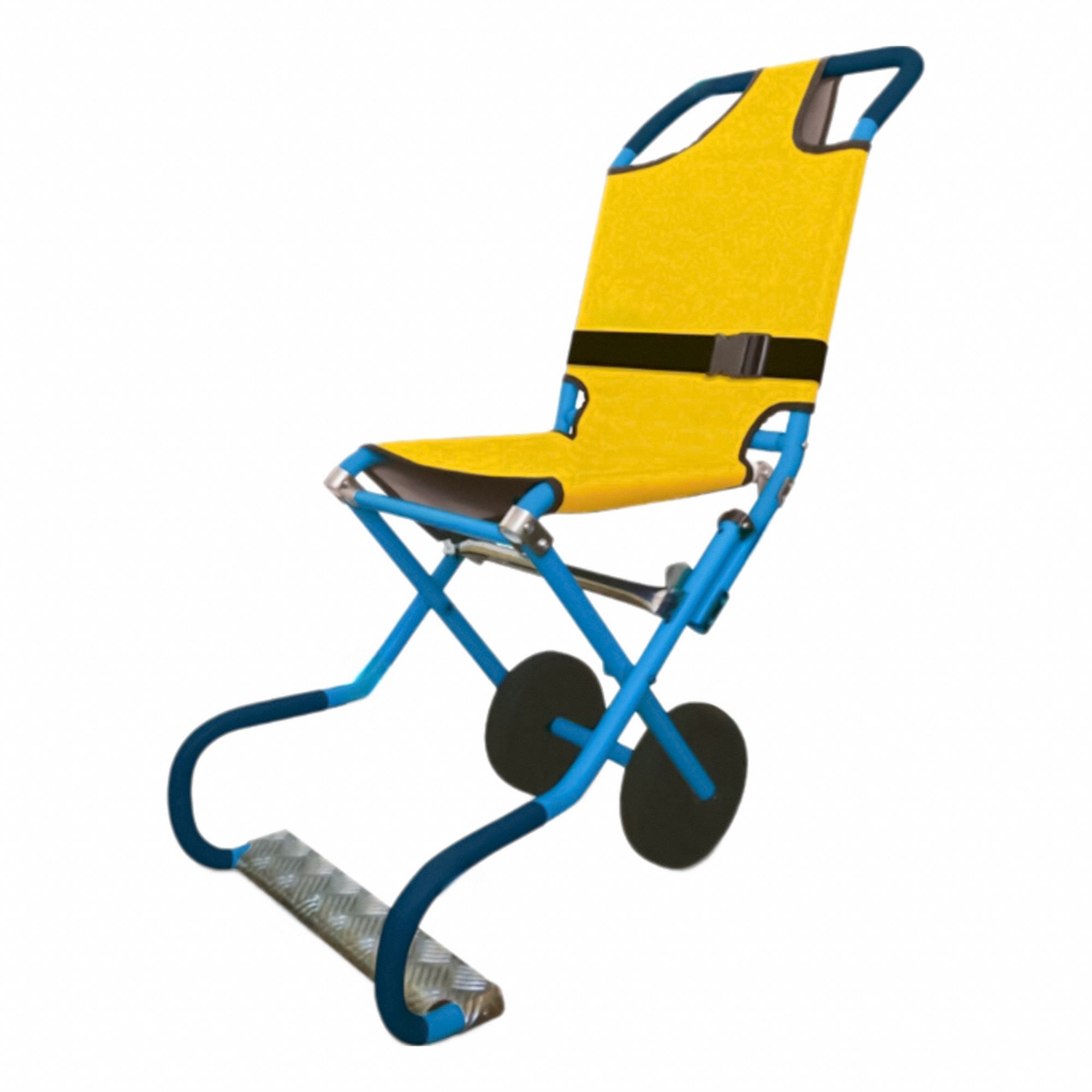 Stair Chair: 440 lb Load Capacity, Aluminum, Blue/Yellow
