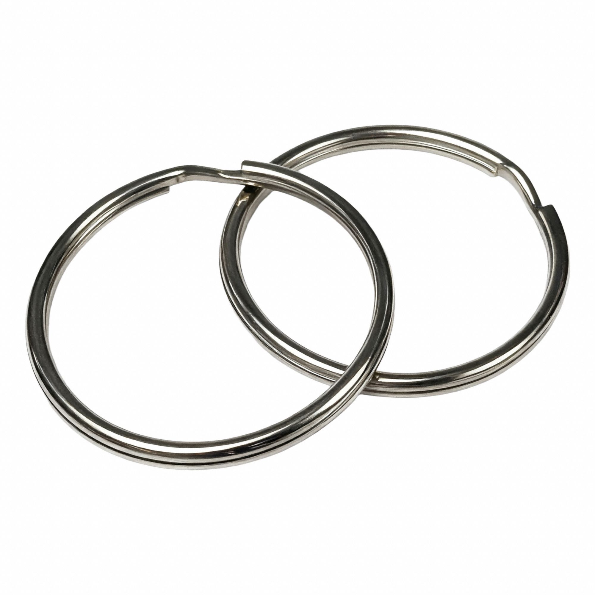 Split Key Ring: 38 Key Capacity, 2 1/4 in Key Ring Dia, Steel, Gray