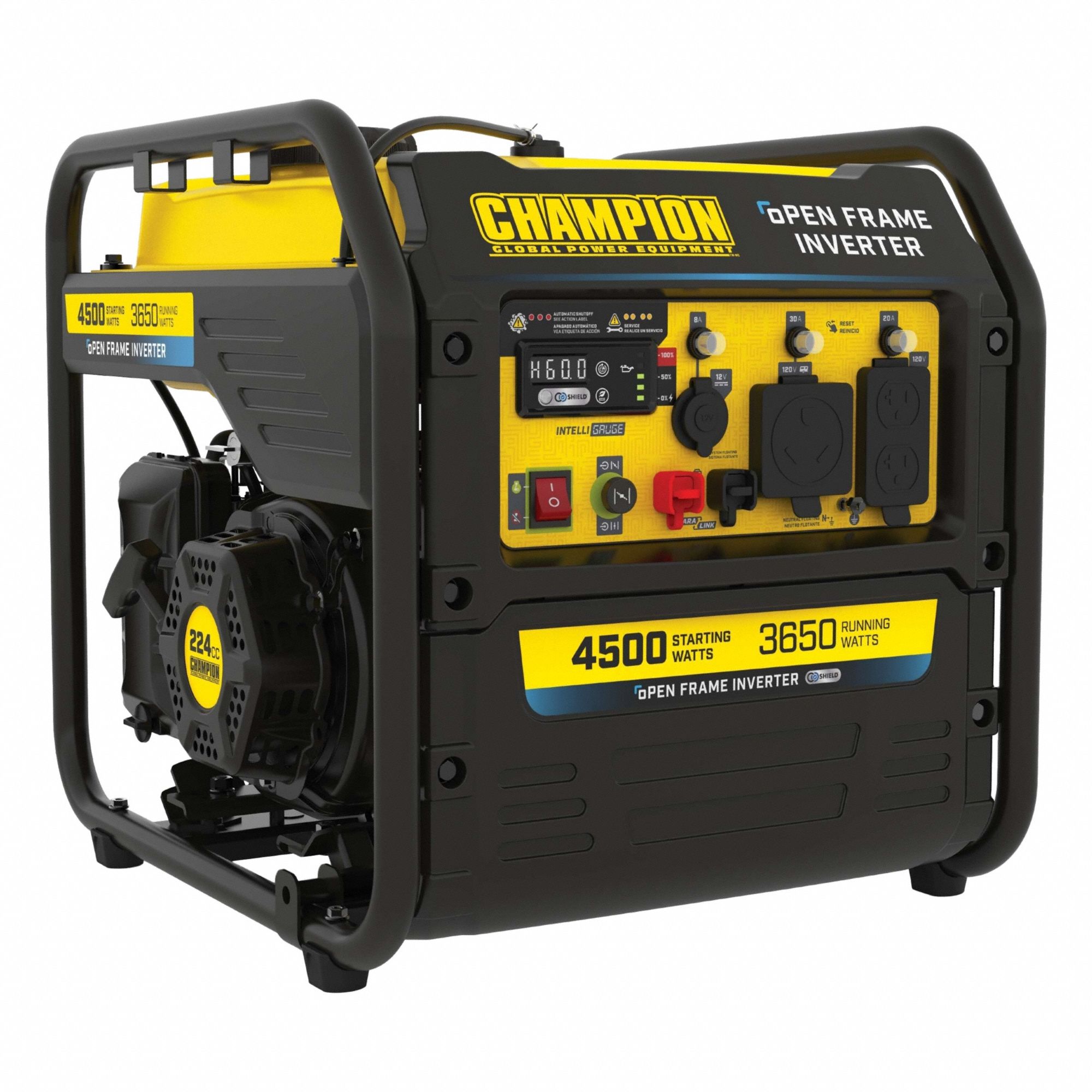 Portable Generator: Inverter, Gasoline, 3, 650 W Running, 4, 500 W Starting