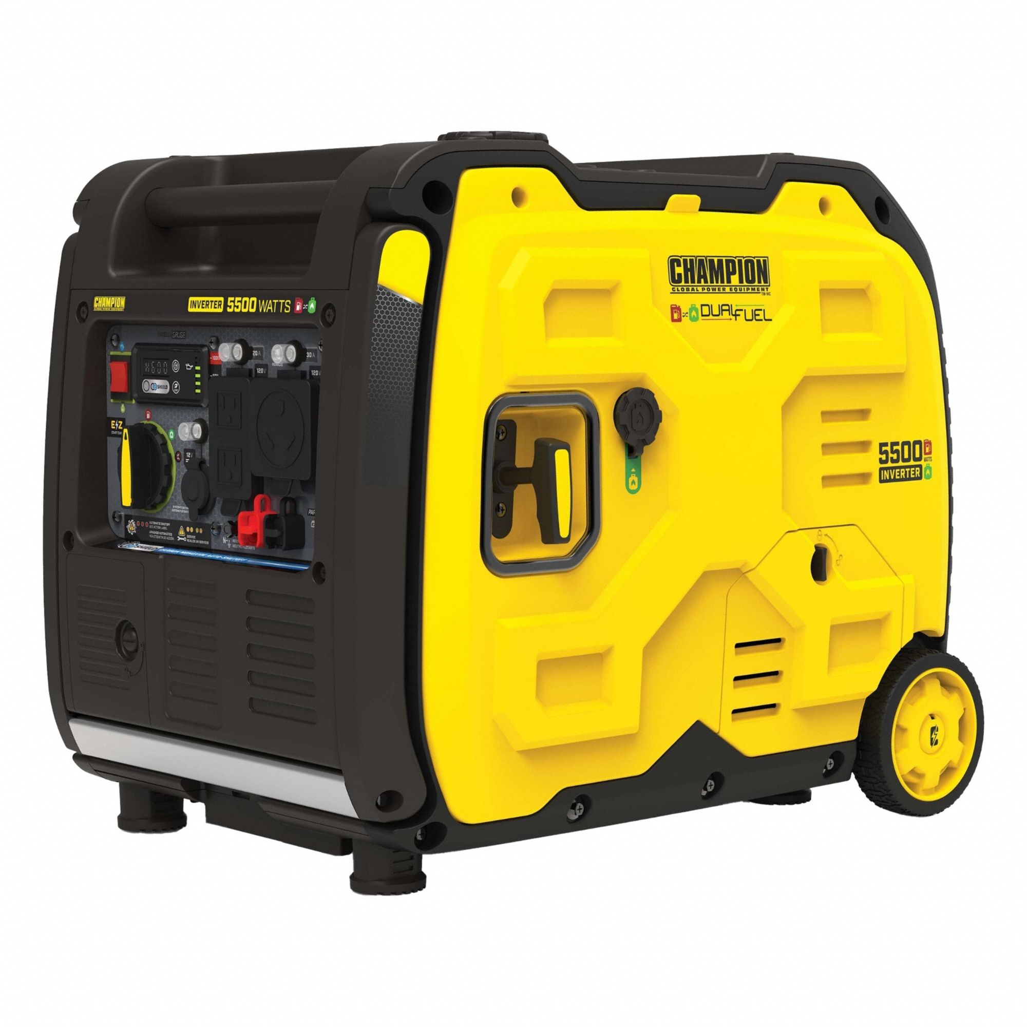 Portable Generator: Inverter, Gasoline/Propane, 4, 000 W Running, 120V AC