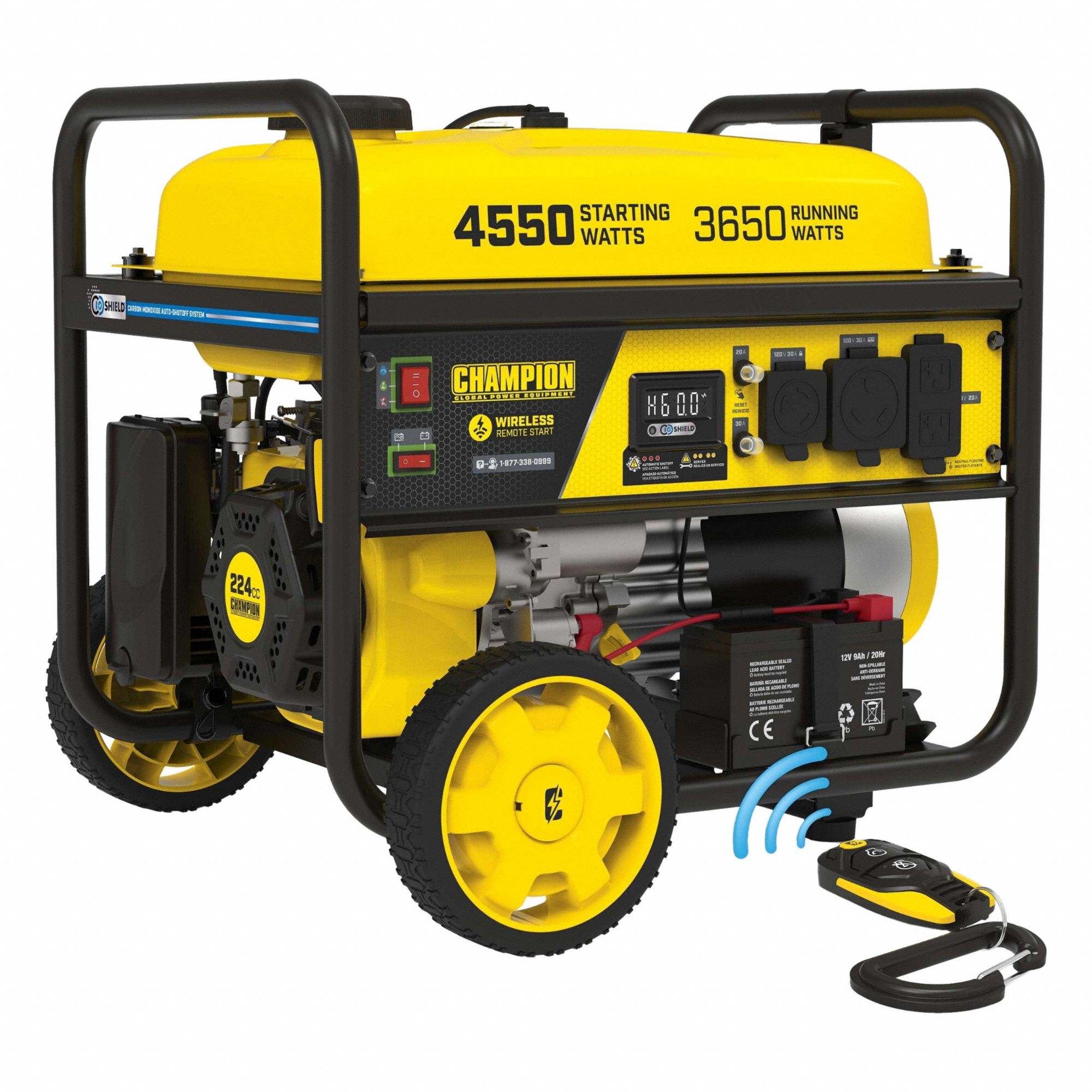 Portable Generator: Conventional, Gasoline, 3, 650 W Running, 120V AC