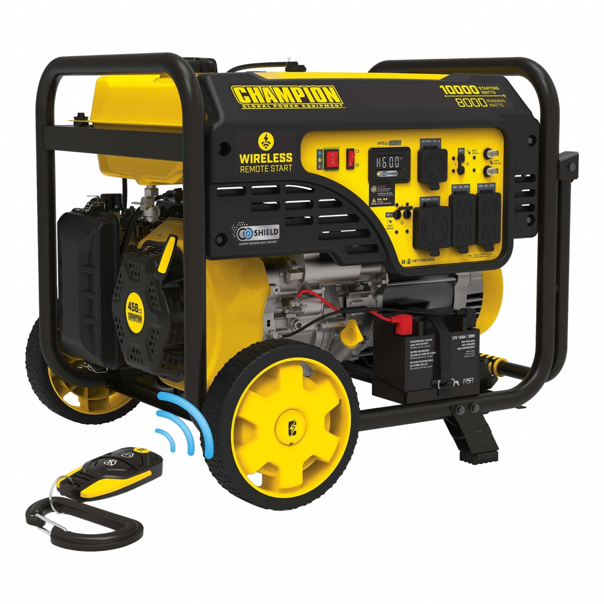 Portable Generator: Conventional, Gasoline, 8, 000 W Running, 120/240V AC