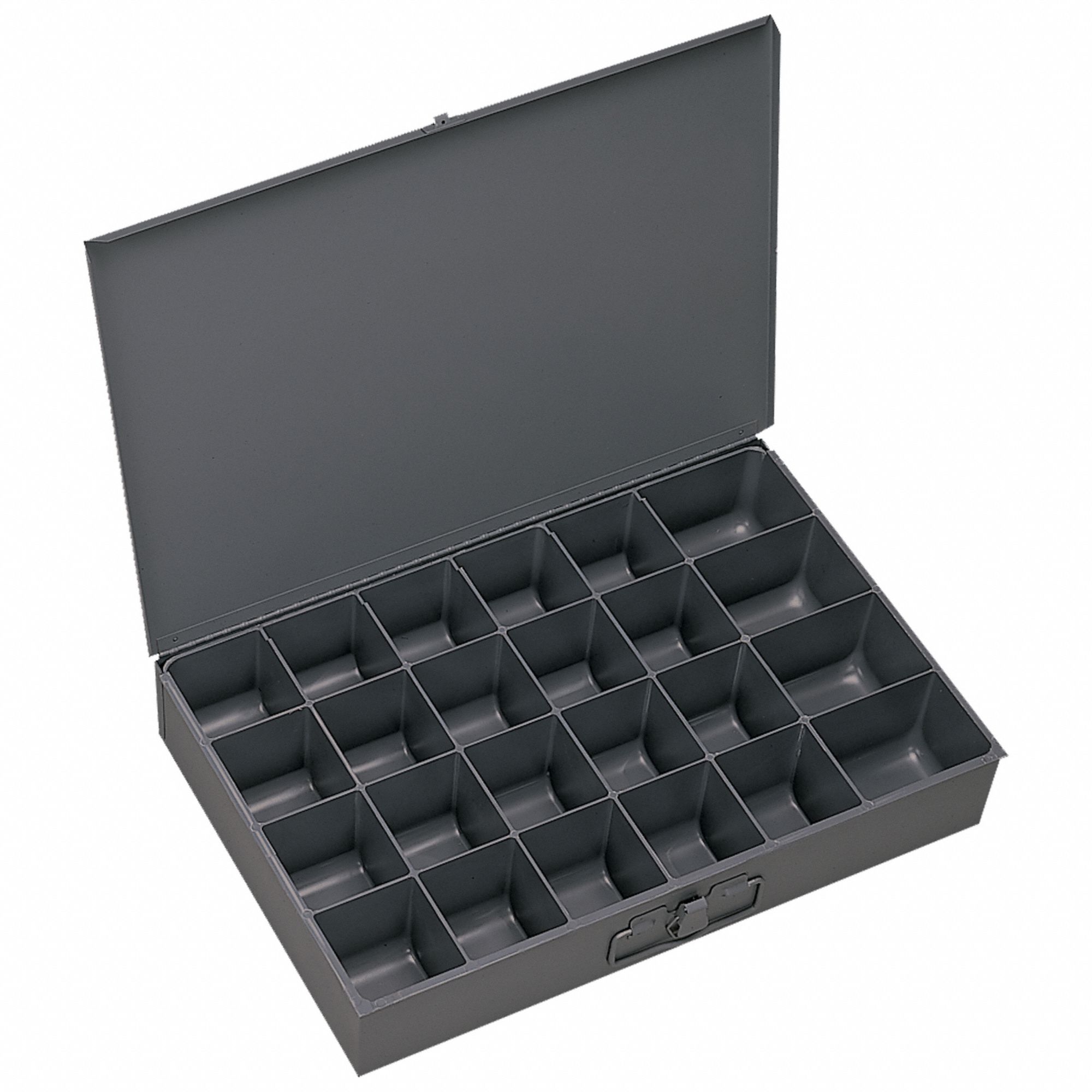 COMPARTMENT DRAWER, 13⅝ IN X 9⅞ IN X 2⅛ IN, 24 COMPARTMENTS, GREY, PIANO