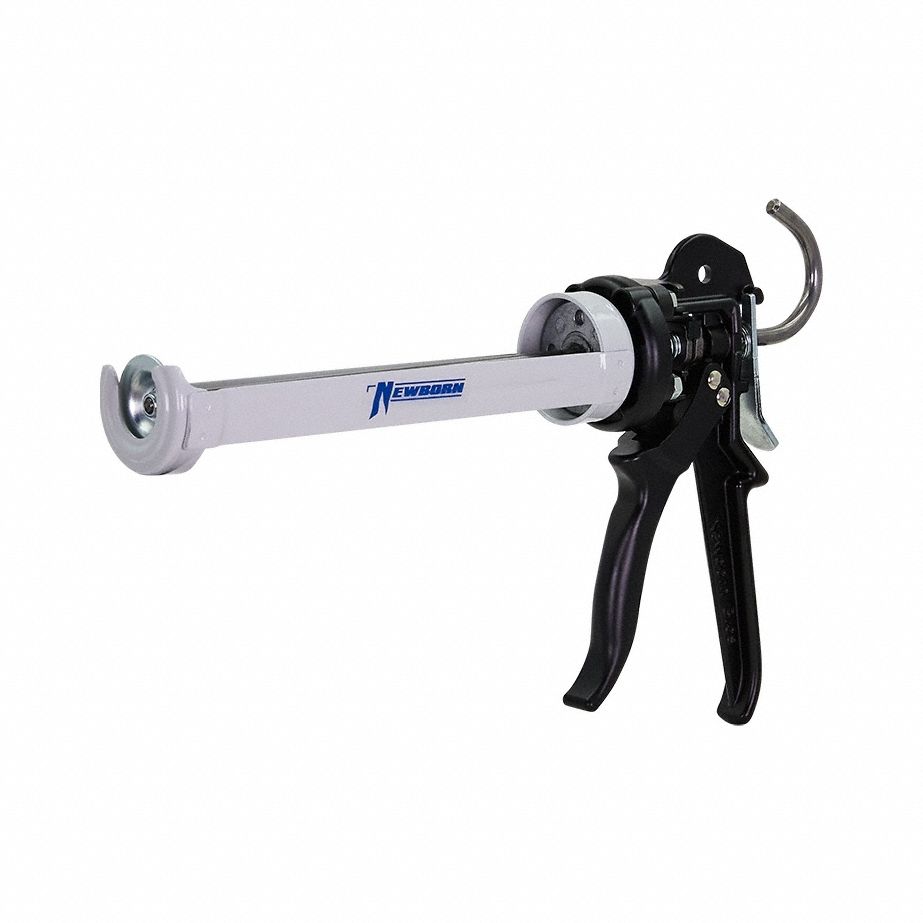 Caulk Gun: Cartridge, 10 oz For Container Size, 26:1, Revolving Half Barrel Frame, Std Grip