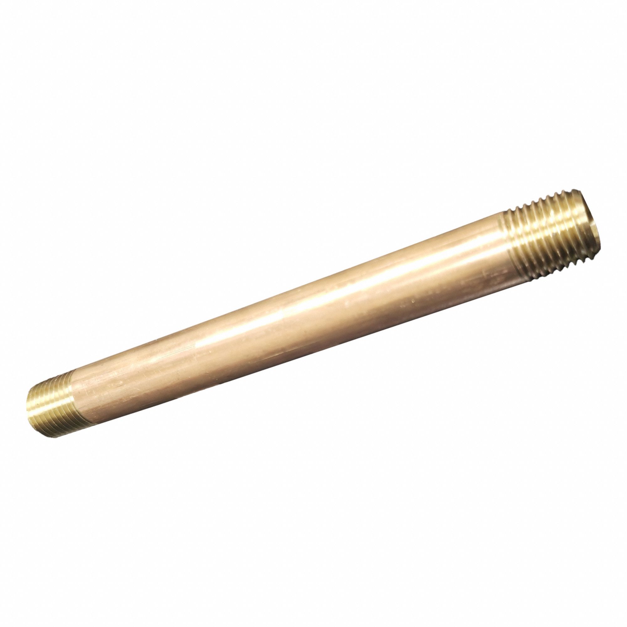 Pipe: Red Brass, 1/4 in Nominal Pipe Size, 18 in Overall Lg, Threaded on Both Ends, Schedule 40