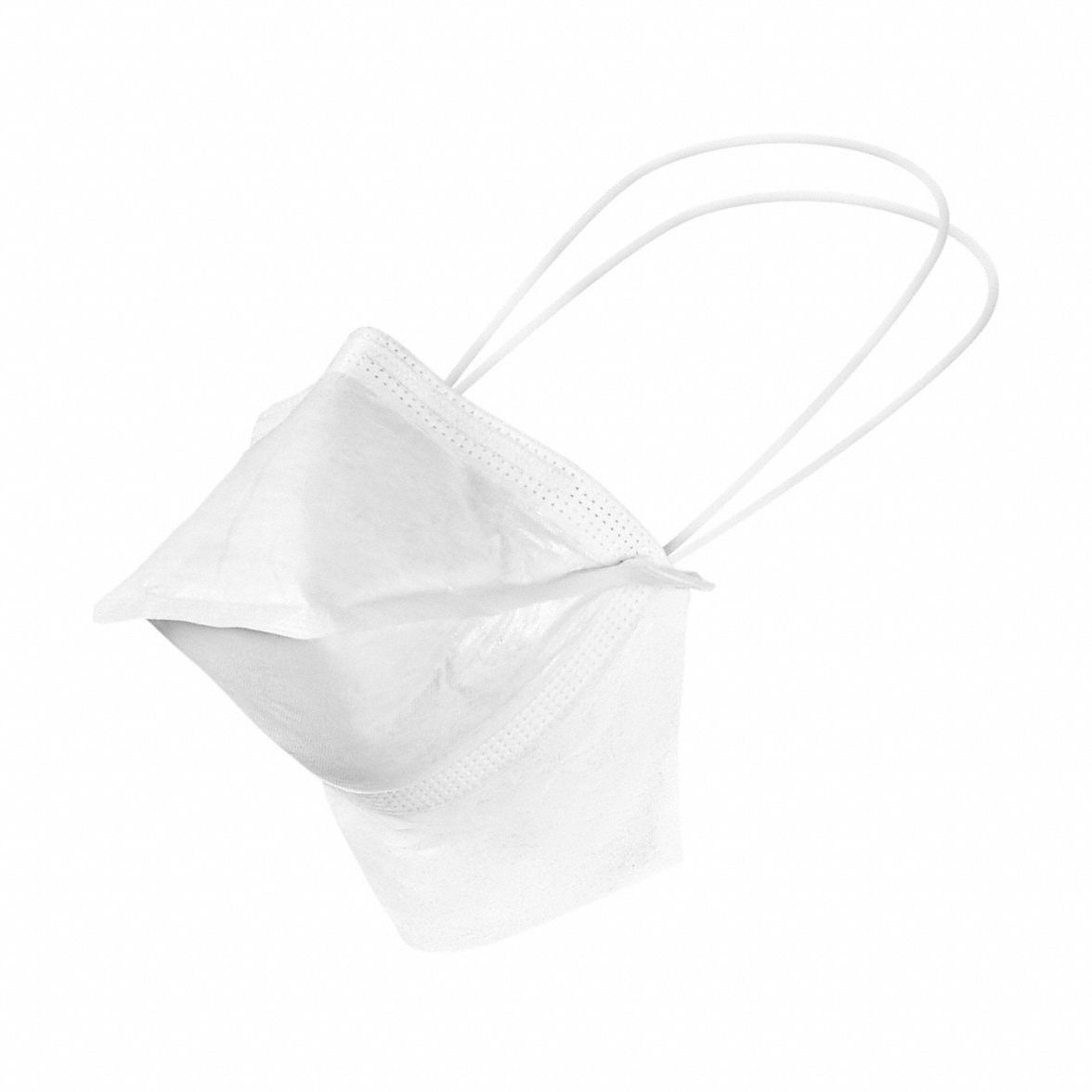 Disposable Respirator: Dual, Non-Adj, Metal Nose Clip, Fabric/Polyethylene, White, Kimtech, 20 PK