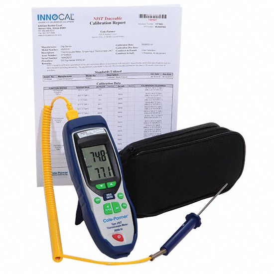 TRACEABLE Thermometer: -328°F to 2501, For Type J/Type K/Type R/Type S/Type T Thermocouple Type (MPN 2025098). Key specifications — Testing Functions: Min/Max Temperature; Accuracy: ±1 % of Reading + 1.8 °F/1 °C Below -148 °F/-99.9 °C; Brand: TRACEABLE.