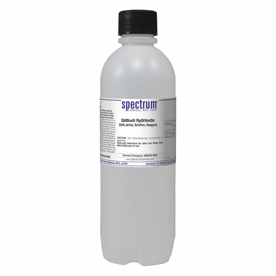 Sodium Hydroxide: Lab, 1 L, 1310-73-2/7732-18-5, 50%w/w Concentration, Inorganic, Liquid, Bottle, 1