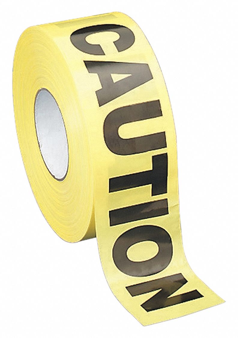 Caution Barricade Tape,1000 Ft,Yellow - Grainger