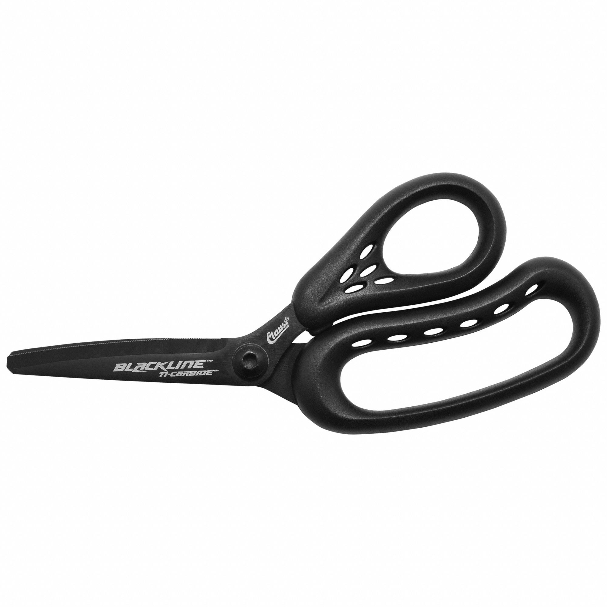 Shear: Right-Hand, 9 in Overall Lg, Partially Serrated, Titanium Bonded, Pointed, Black