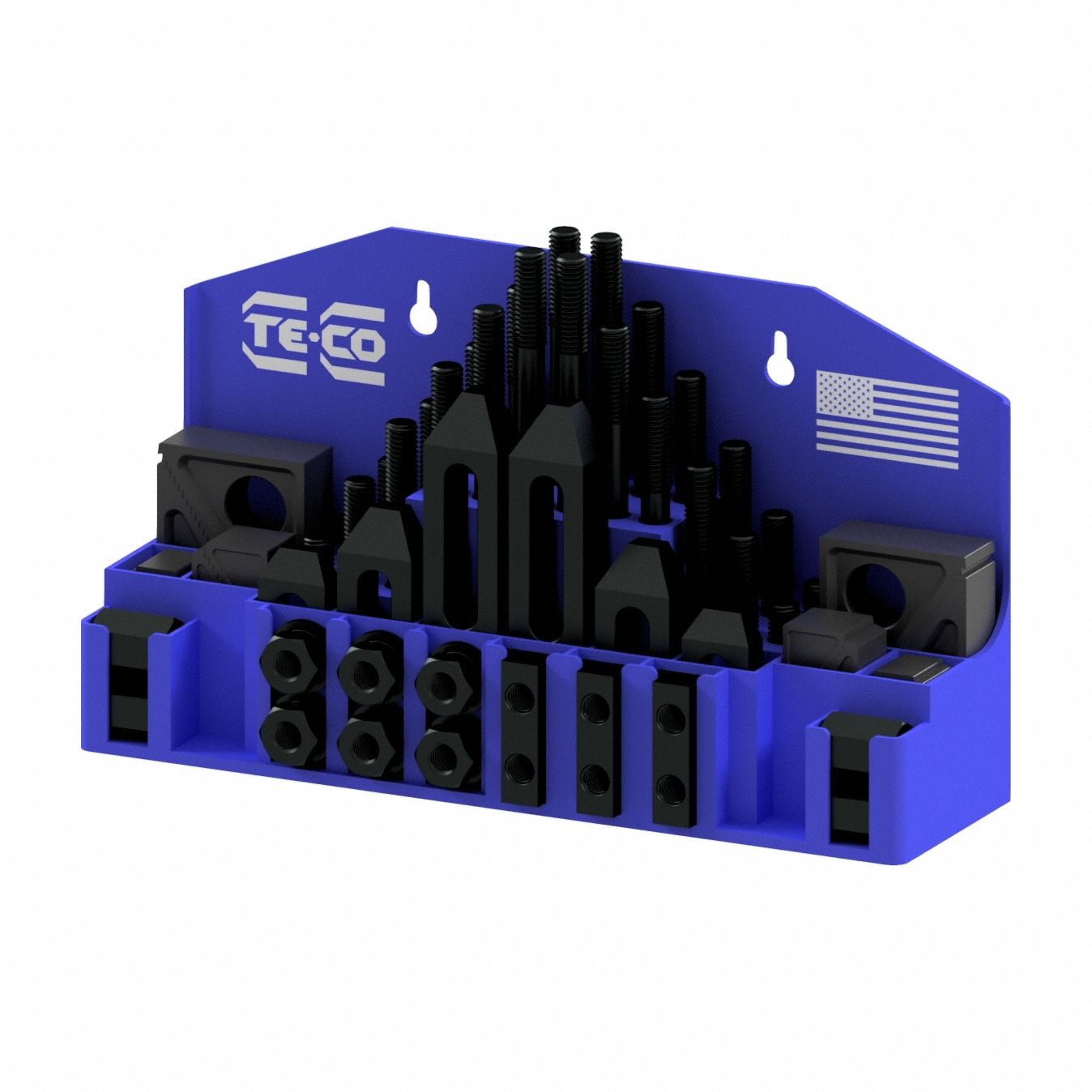 Machine Clamping Kit: For 5/8 in T-Slot, 1/2"-13 Stud, 54 Pc