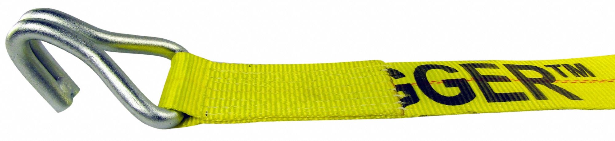 TIE DOWN STRAP, RATCHET, WIRE-HOOK, GEN PURPOSE, 4 IN W, 5,000 LB WLL, YELLOW, 30 FT L