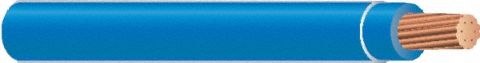 Building Wire: Copper, 6 AWG, 1 Conductors, Stranded, Blue, 1, 000 ft Lg, THHN/THWN-2