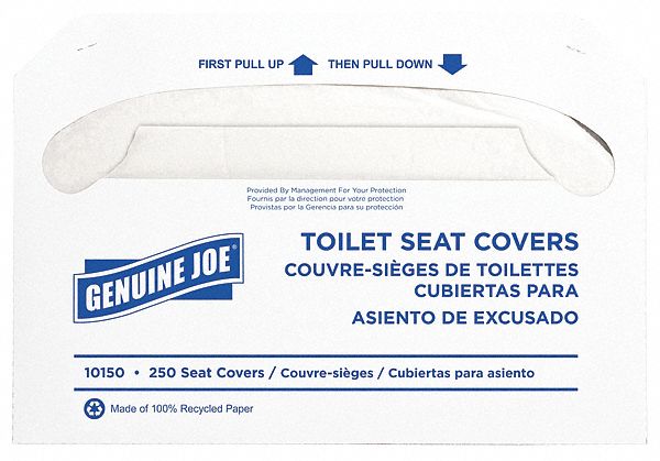 Toilet Seat Covers, Carton, Wht, PK2500
