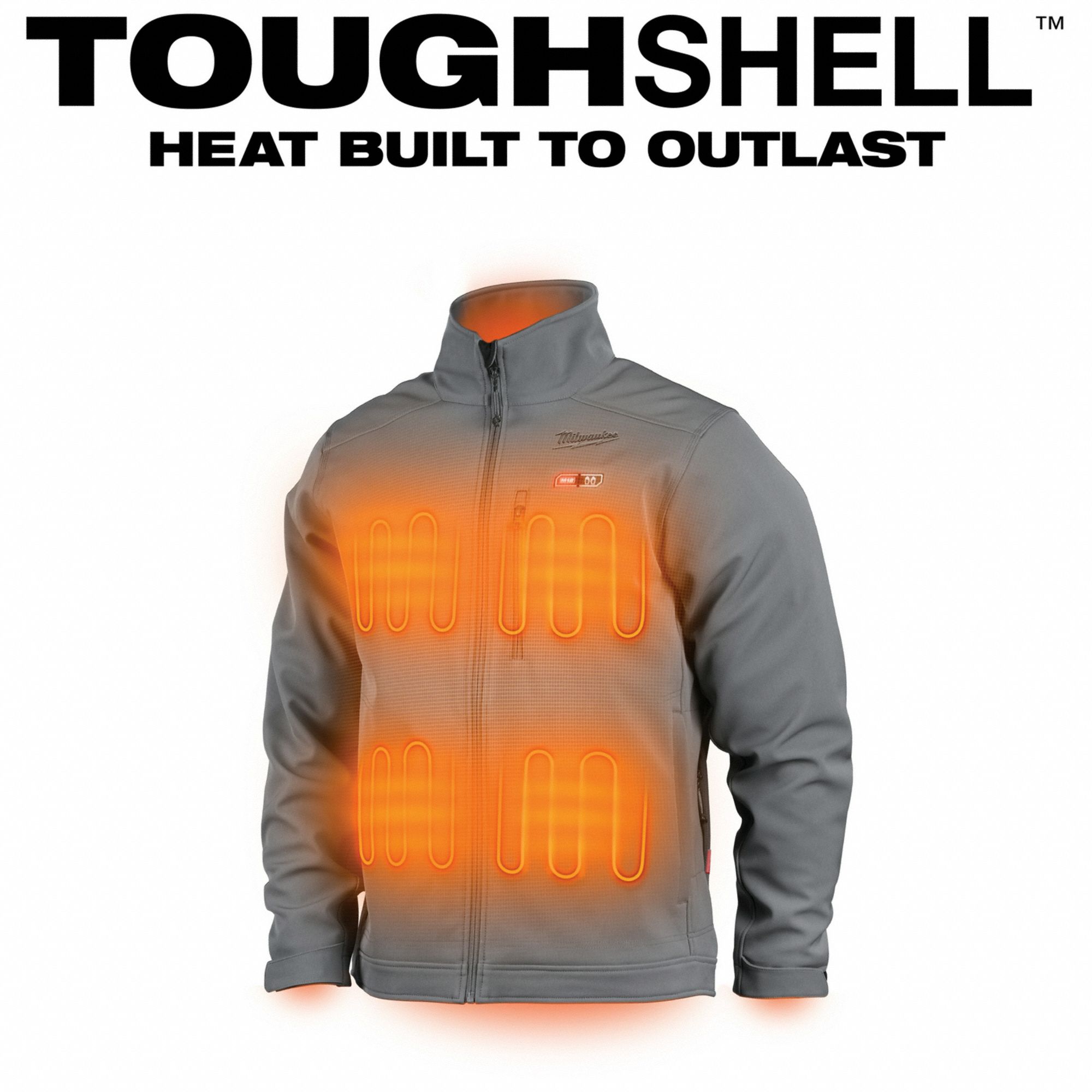 MILWAUKEE Heated Jacket Kit Men's, 2XL, Gray, Up to 12 hr, 48 in Max