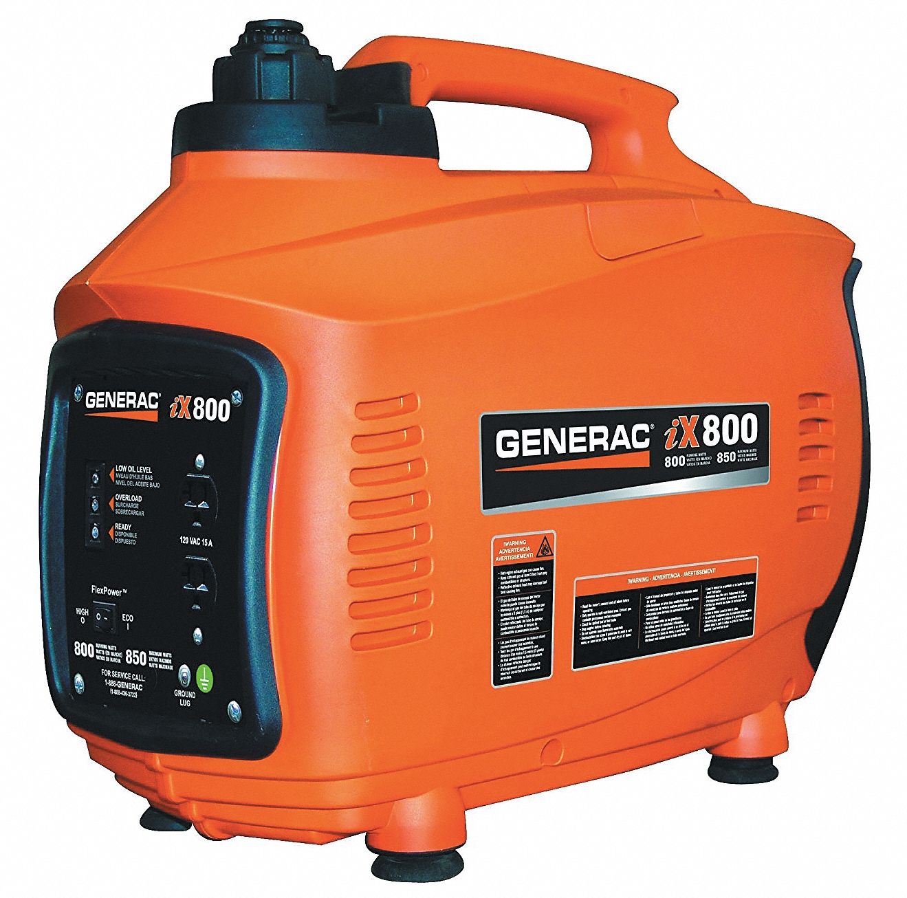 GENERAC Generador Portátil, Tipo de Arranque Retroceso, 850 Watts de