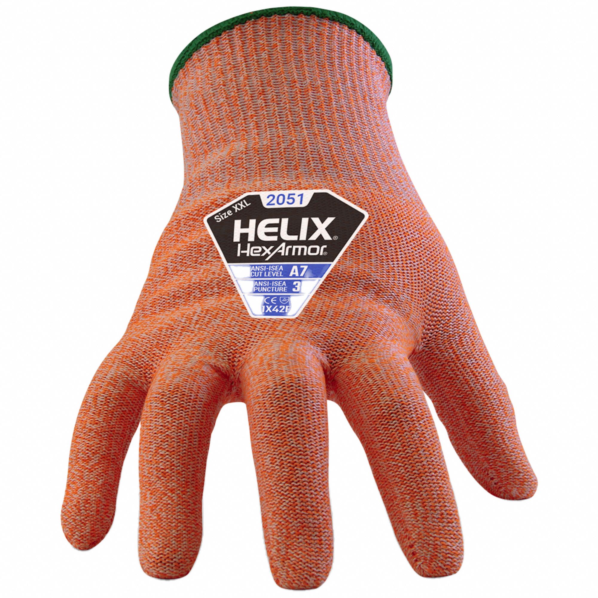 HEXARMOR, 3XL ( 12 ), ANSI Cut Level A7, Knit Gloves 797FW52051XXXL