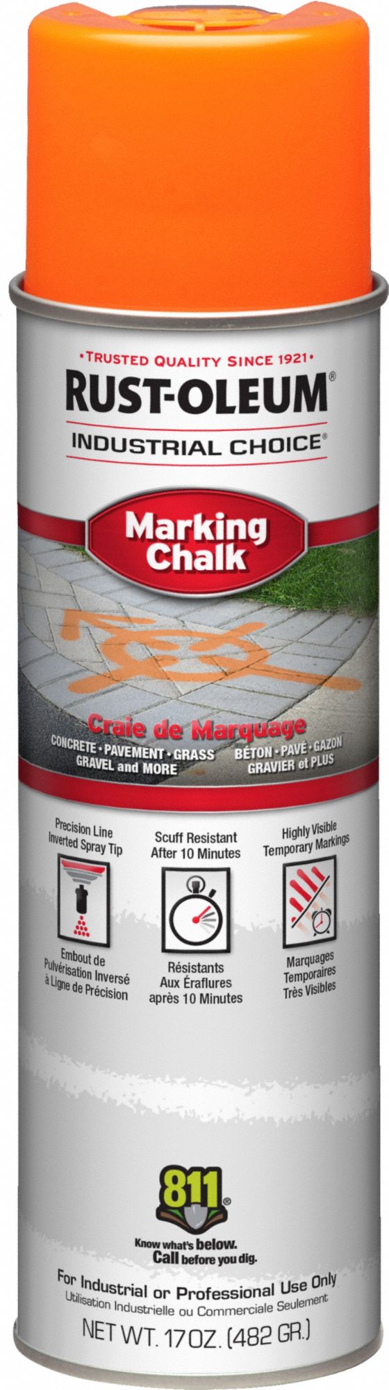 H7173 Inverted Marking Chalk 20 oz Orange
