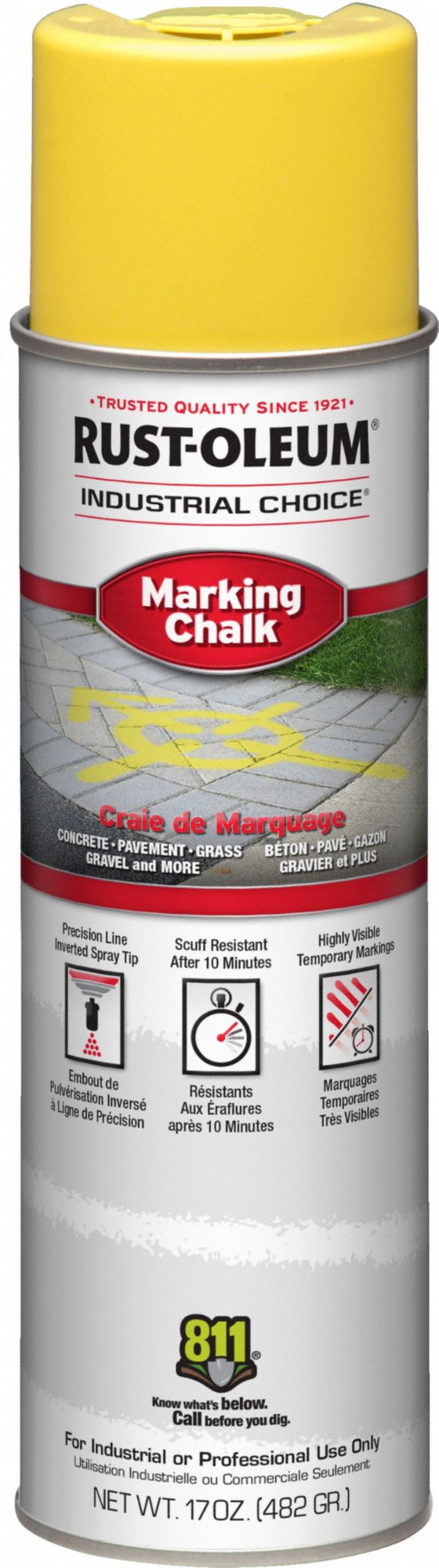 H7173 Inverted Marking Chalk 20 oz Yellow