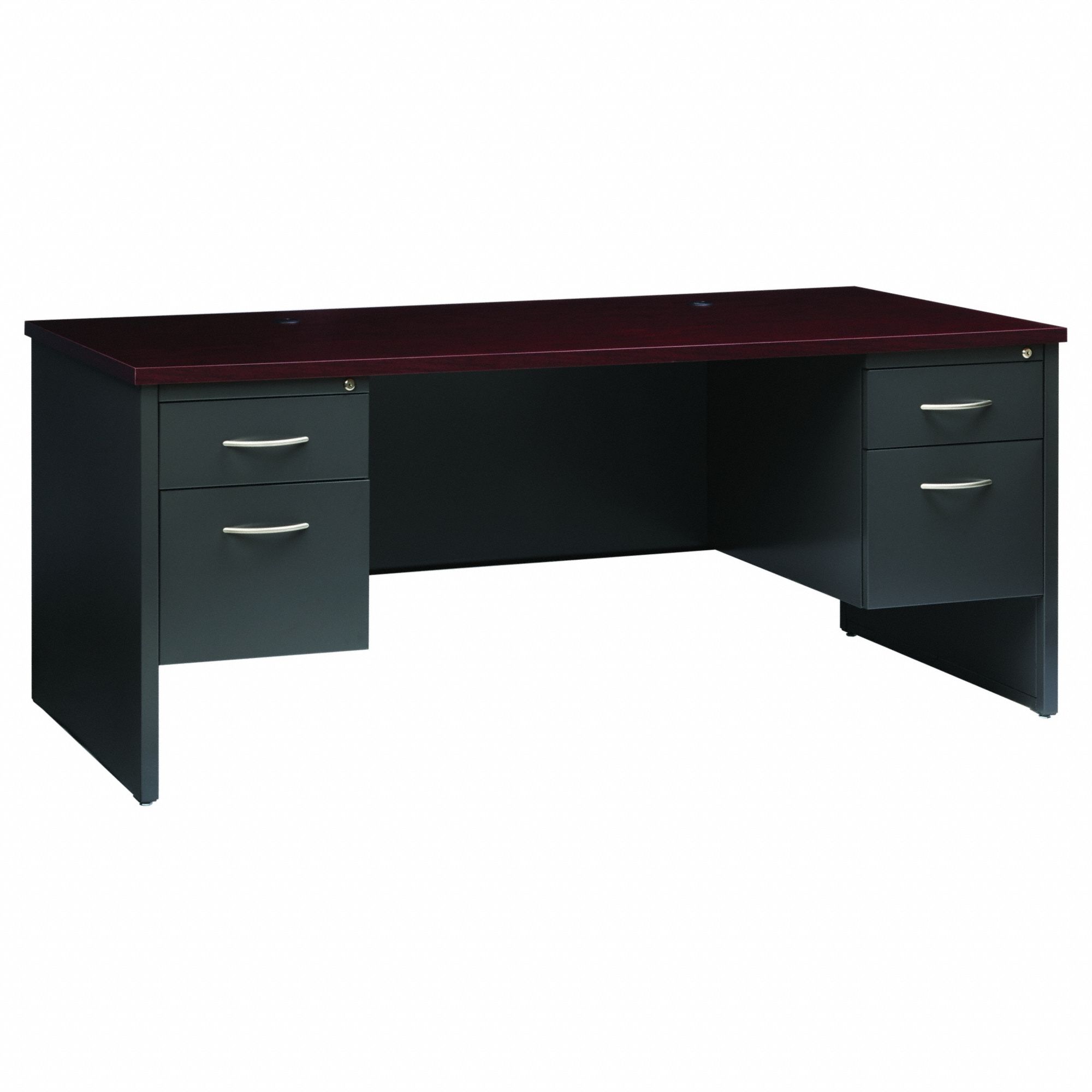 OFFICE DESK 36X72 ARCH DBL PED CH/MAH