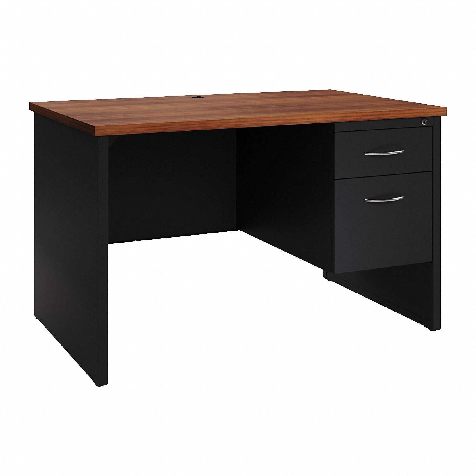 DESK PEDESTAL,STEEL,48 IN W,BLACK/WALNUT