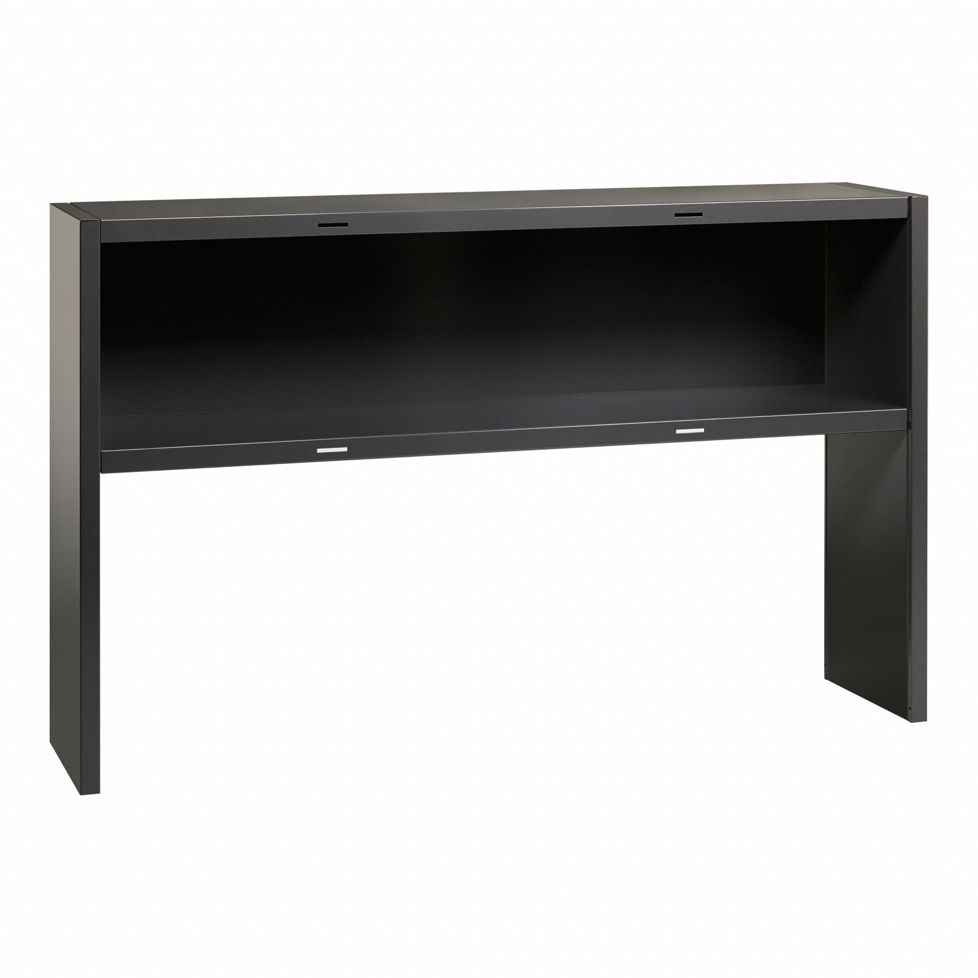 Desk Hutch: Black, 0 Drawers, 59 in Overall Wd, 36 in Overall Ht, 60 in Overall Lg