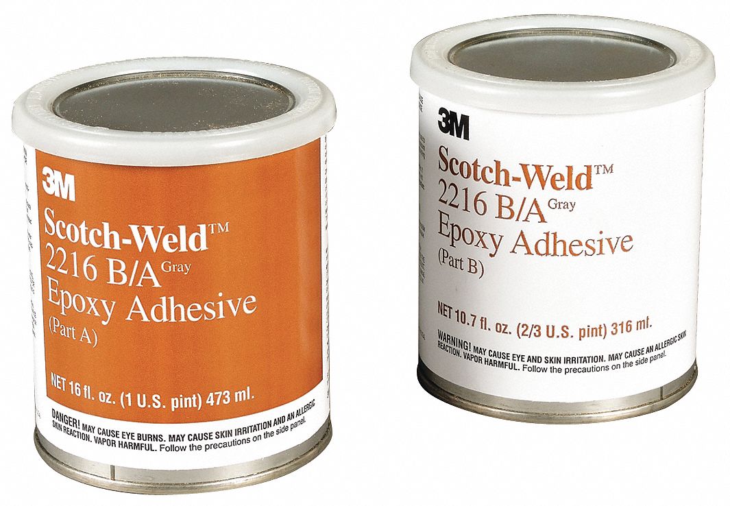 EPOXY ADHESIVE, SCOTCH-WELD 2216, 2-PART, COLD-RESIST, FLEXIBLE, 1:1 MIX RATIO, GREY, 2OZ