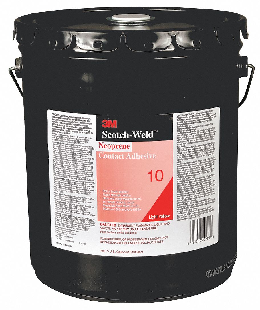 3M Neoprene Contact Adhesive, 5 gal. 205YP510 Grainger