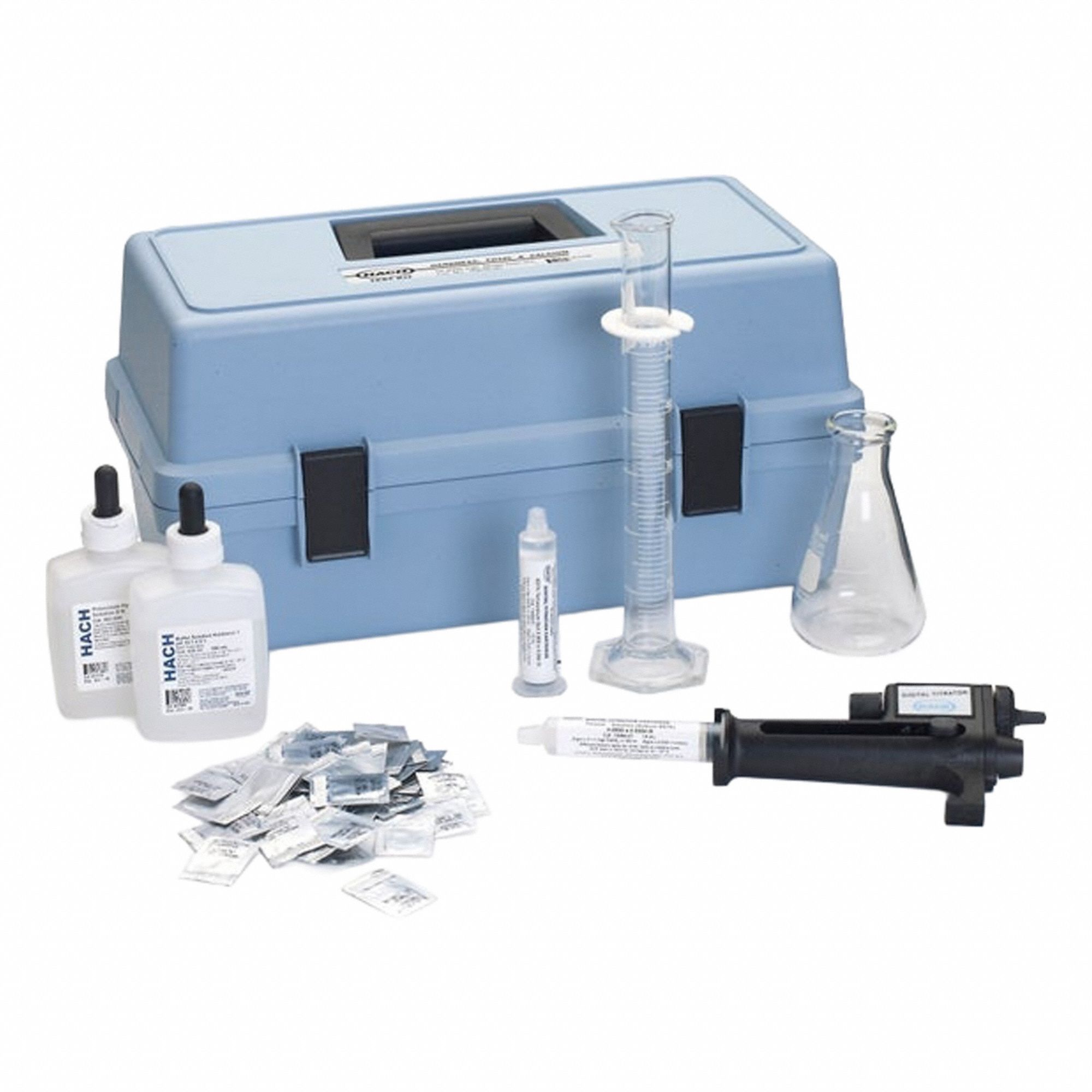 Hardness Test Kit: Calcium Hardness, 10 to 4000 mg/L CaCO₃, 0.1 to 10, 100 Tests, 12 Pieces