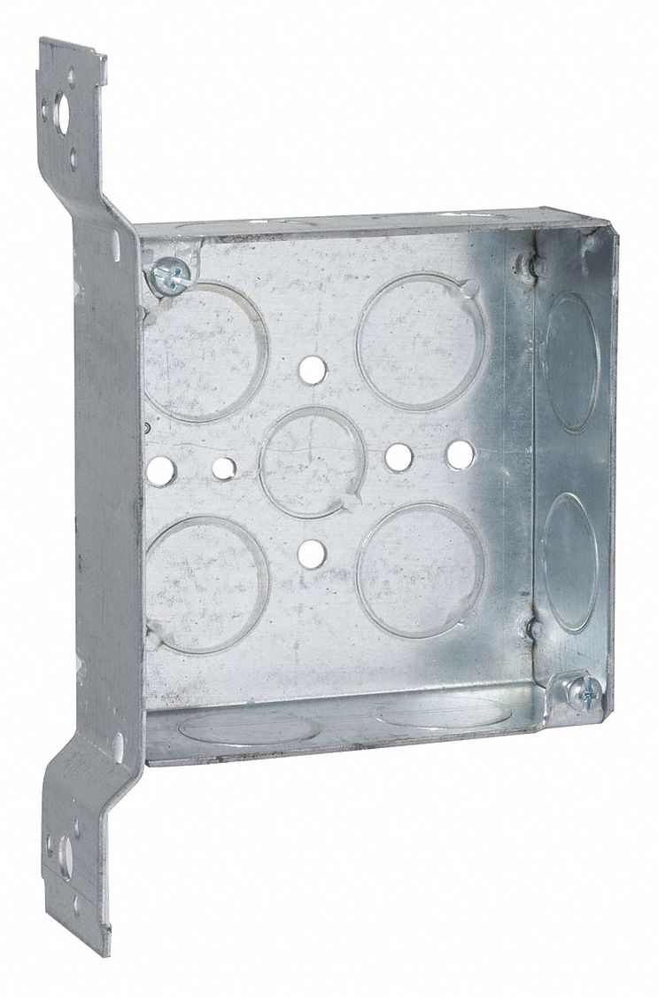 RACO, 199, Box,4 Sq,1-1/2 Deep,Fs-Brkt 1/2-3/4 Ko - 206C13|199 - Grainger