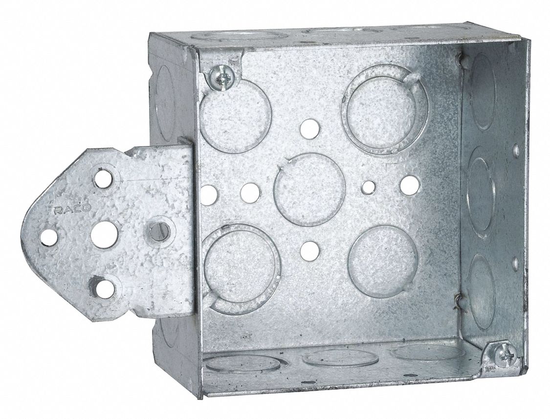 Box,4 Sq,2-1/8 Deep,B-Brkt 1/2-3/4Tko - Grainger