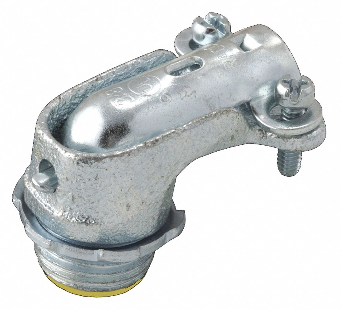 Iron, 3/4 in Trade Size, Connector Clamp Style, 90 Degrees 206G913203 Grainger