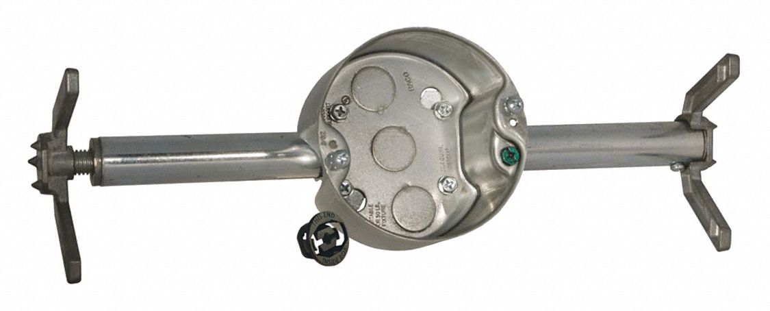 RACO, 937, Ceiling Box,2-1/8 D,Retro-Brace,4