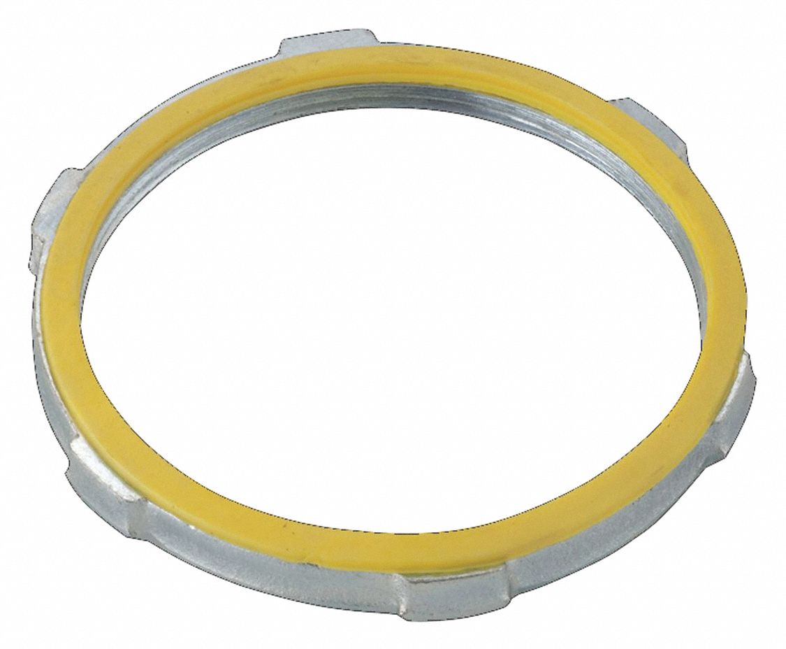 Sealing LockNut for Threaded RMC/IMC: 4 in Trade Size, Steel, Zinc Plated, IMC/RMC