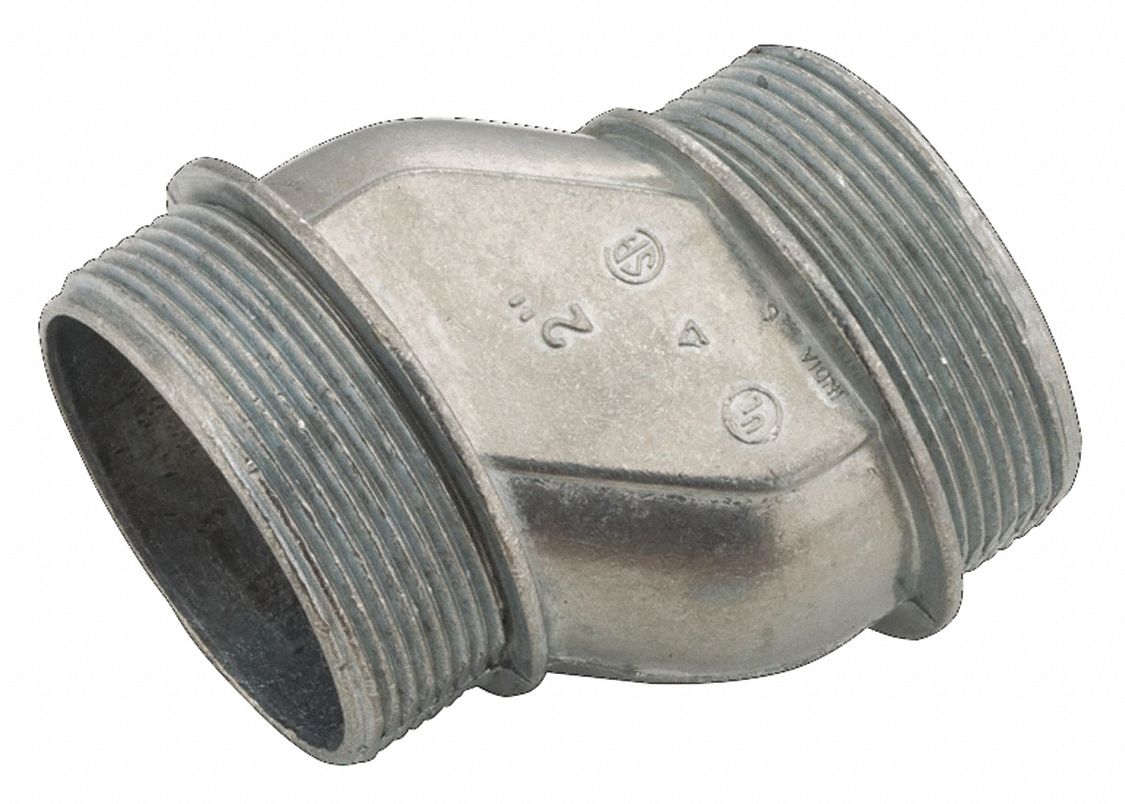 Offset Nipple: 2 in Trade Size, Zinc, 3 5/32 in Overall Lg, Offset Nipple, Zinc