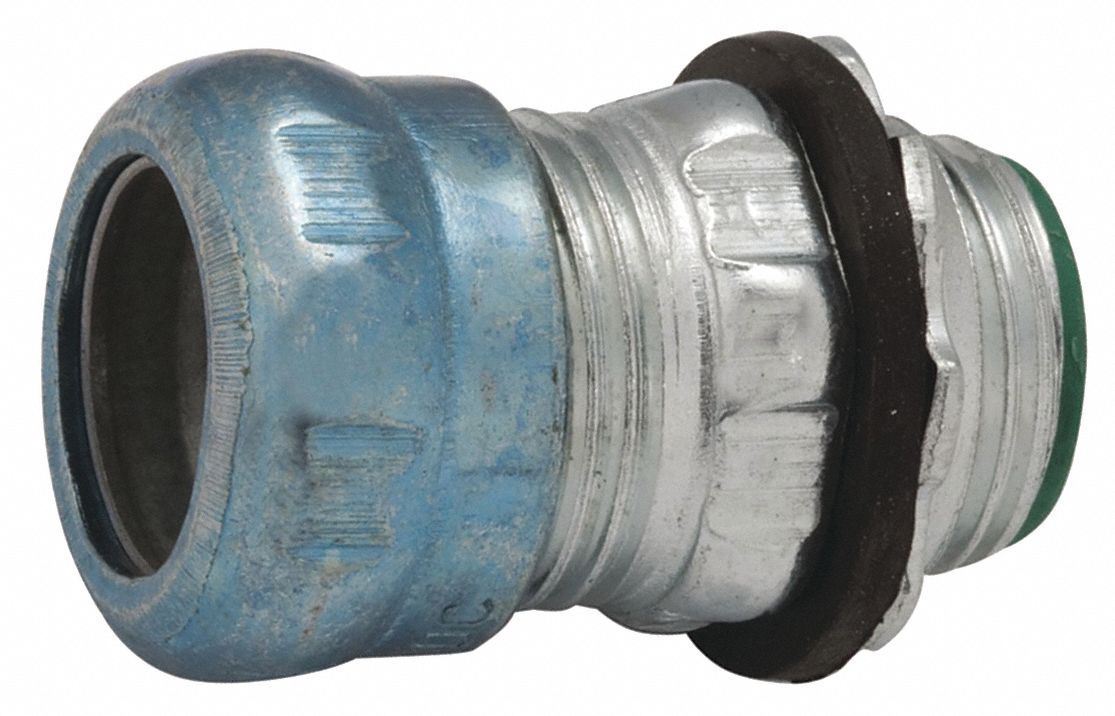 Compression Connector: Steel, 3 1/2 in Trade Size, Insulated