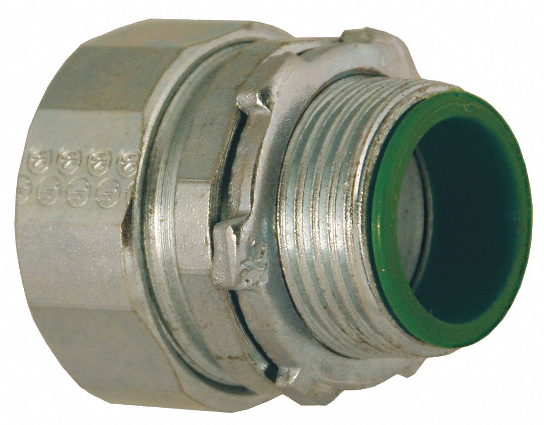 Iron/Steel, 3/4 in Trade Size, Rigid Compression Connector - 206K62 ...