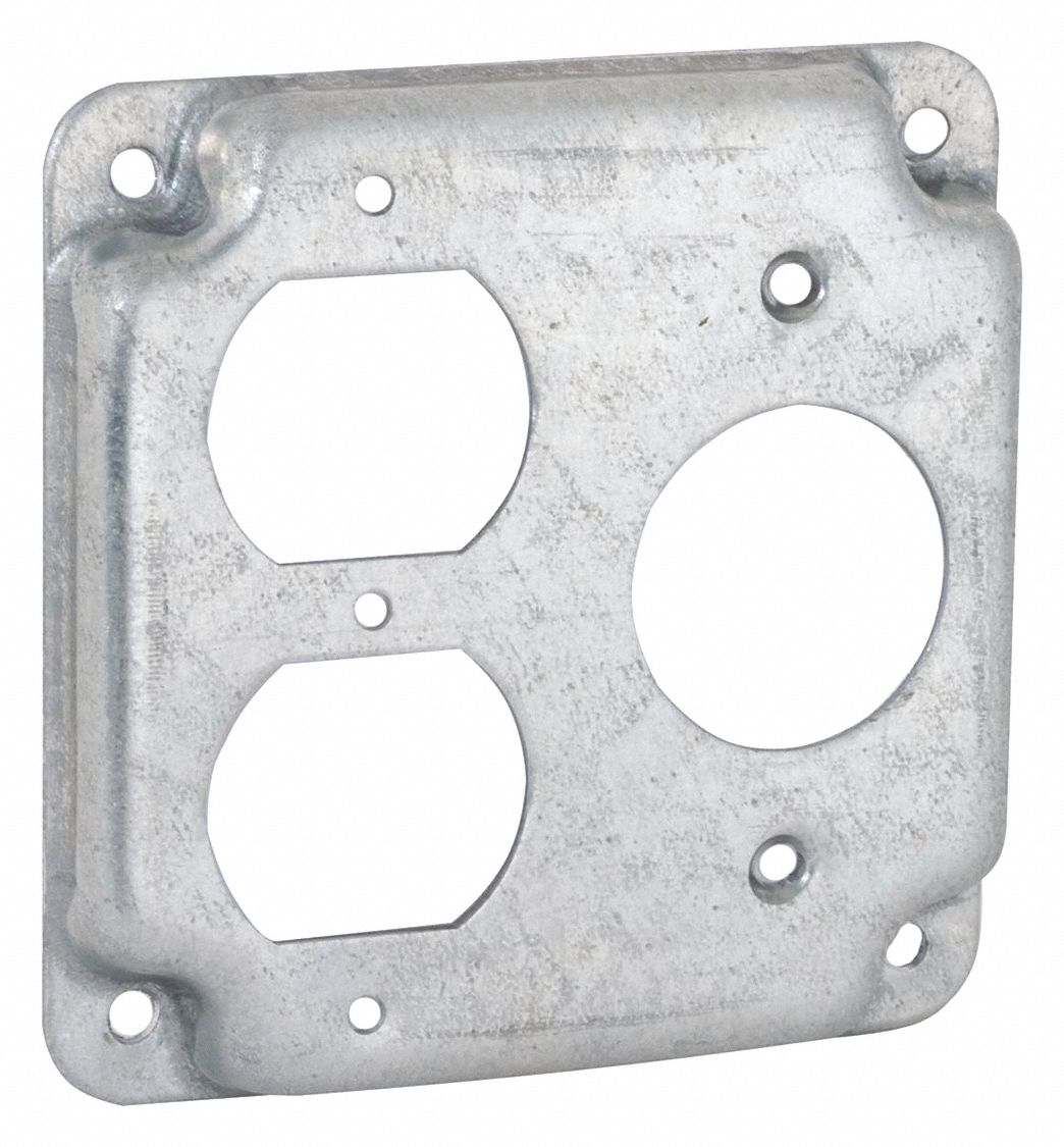 Sq Exp Cover 1 Duplex / 1 Recptcl 4