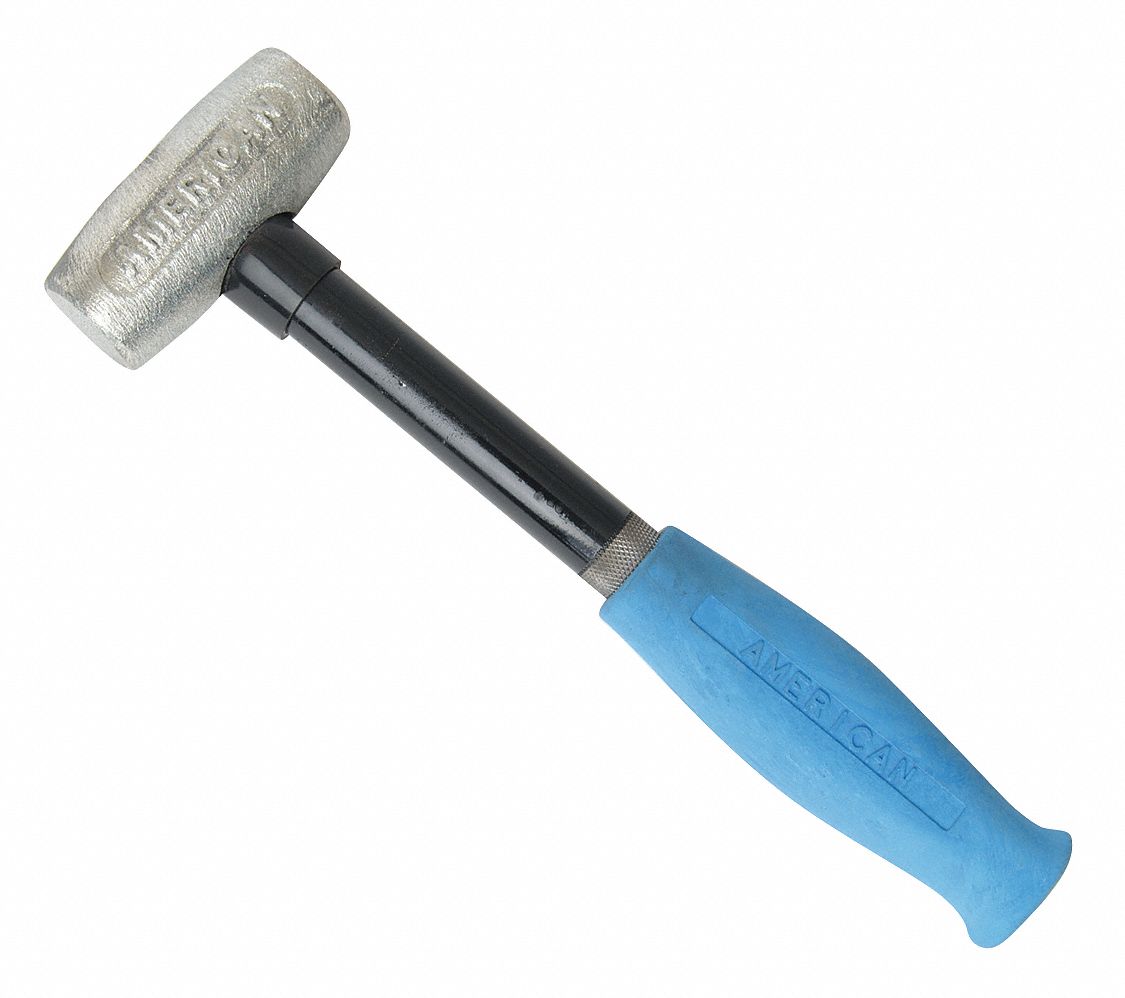 Mallet: Steel Handle, 1 lb Head Wt, 1 1/2 in Dia, 3 1/2 in Head Lg, 12 in Overall Lg