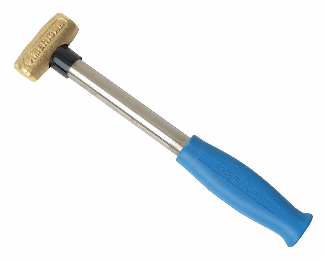 Mallet: Steel Handle, 1 1/2 lb Head Wt, 1 1/2 in Dia, 3 1/2 in Head Lg, 12 in Overall Lg