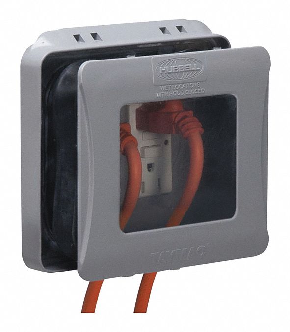 While-In-Use Covers Expandble 2-Gang Gry