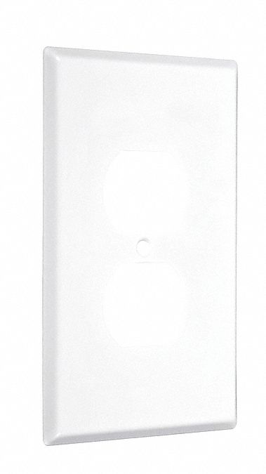 Jumbo Wallplate Duplex 1-Gang Wt Smooth