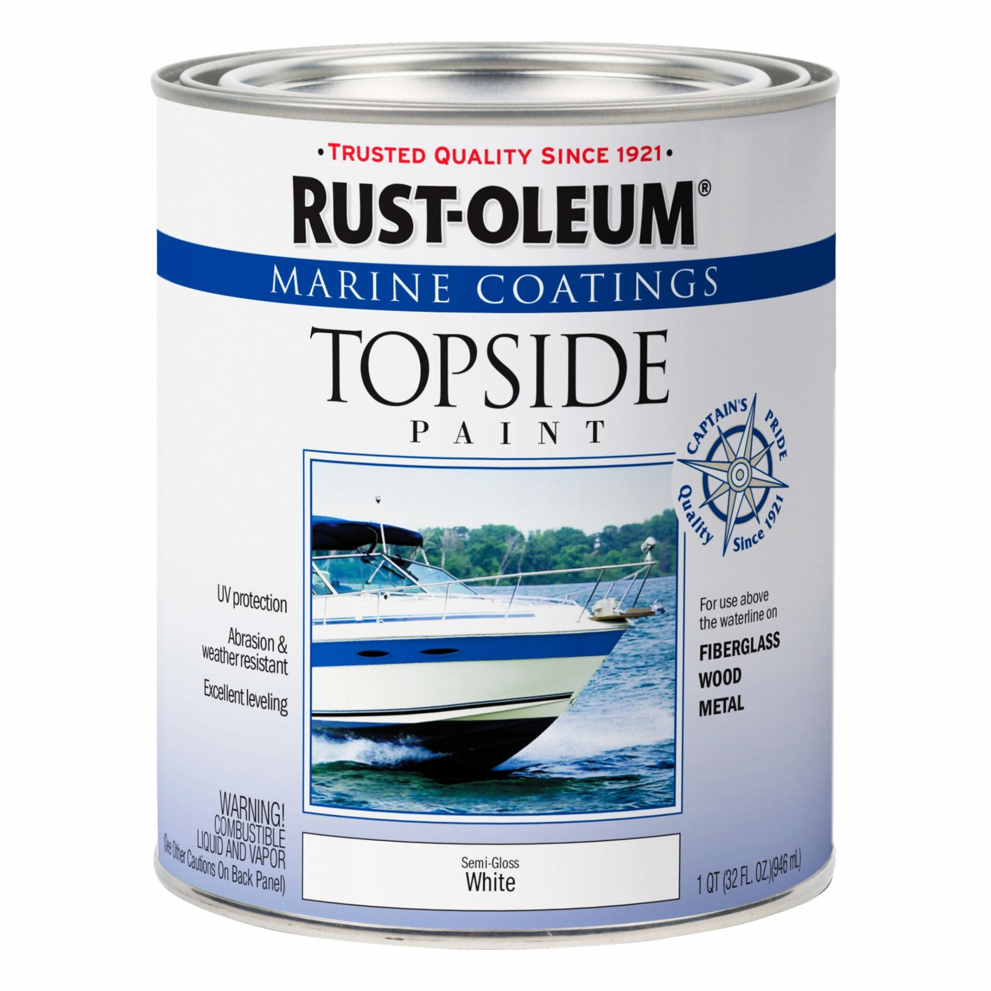 Topside Paint, 1 qt, White, Alkyd