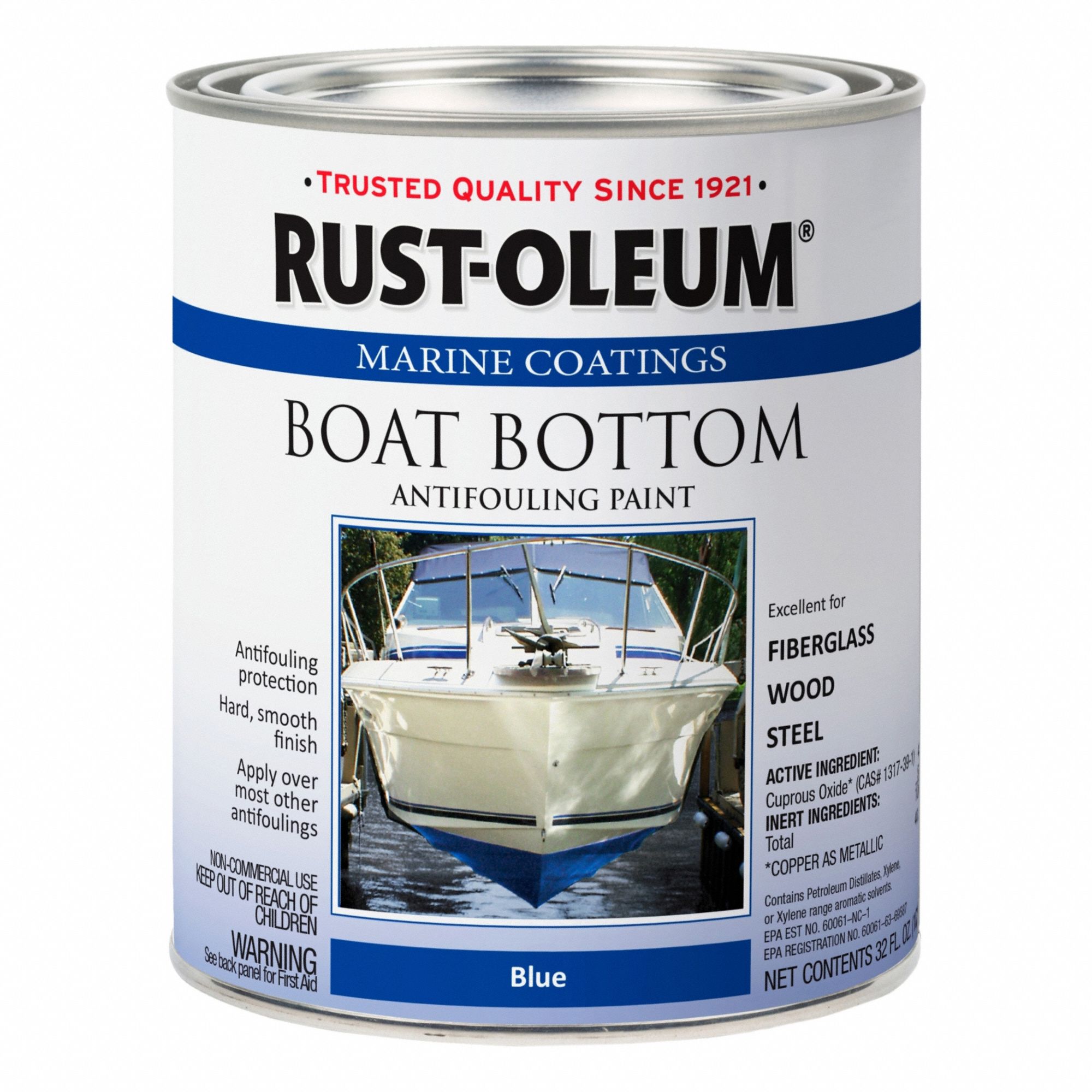 RUST-OLEUM 207013 Boat Antifouling Paint,1 qt,Blue,Epoxy 2GXD6