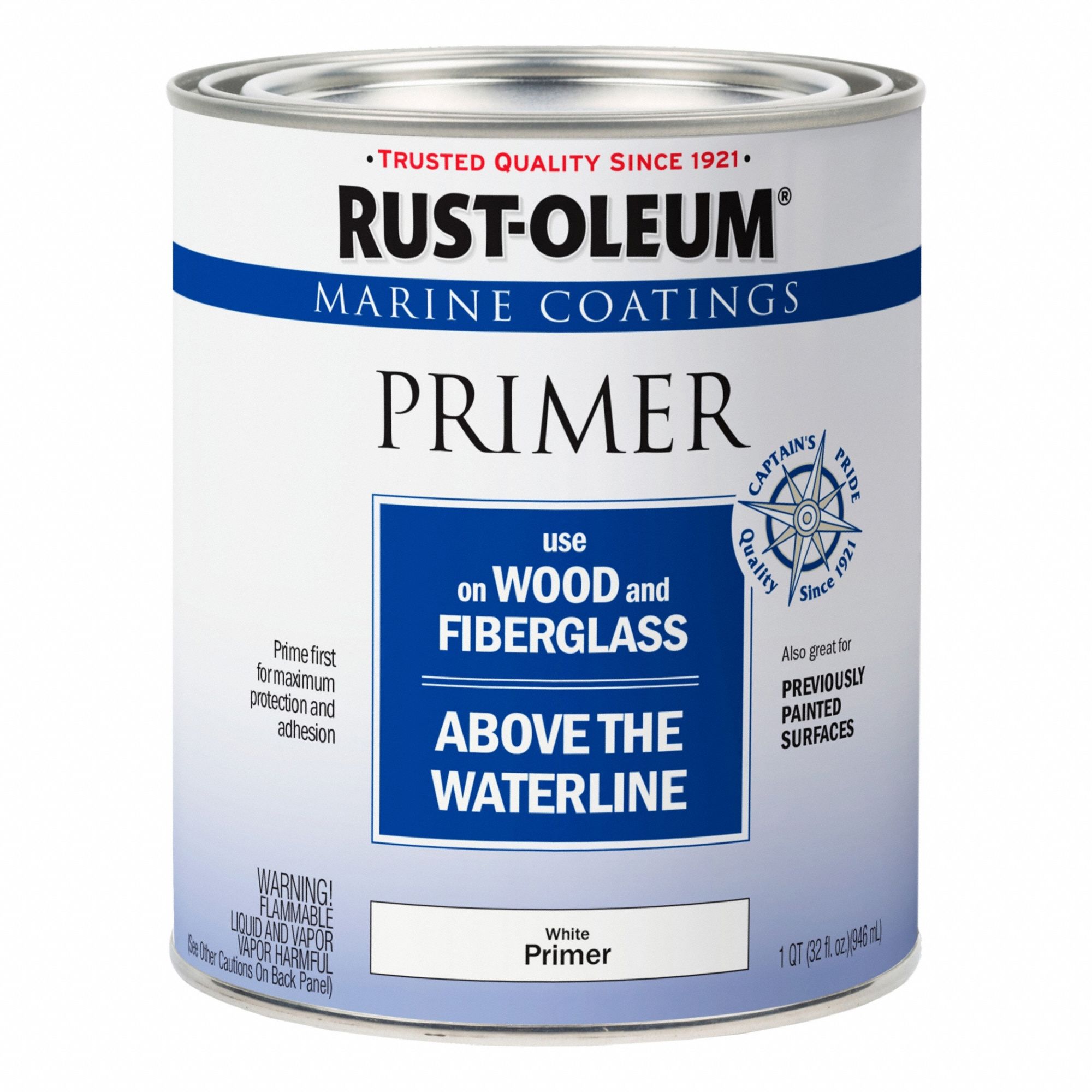 Primer: Exterior/Interior, White, Fiberglass/Wood, Interior/Exterior Primer, Solvent