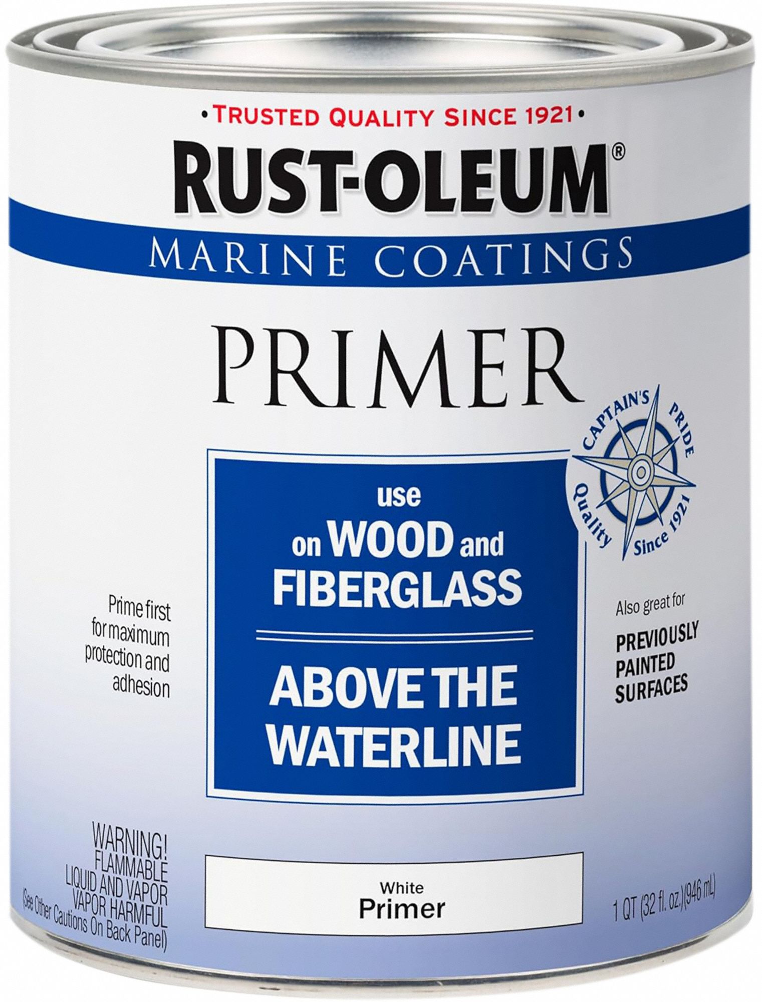 Marine Paint: Alkyd, White, 1 qt Container