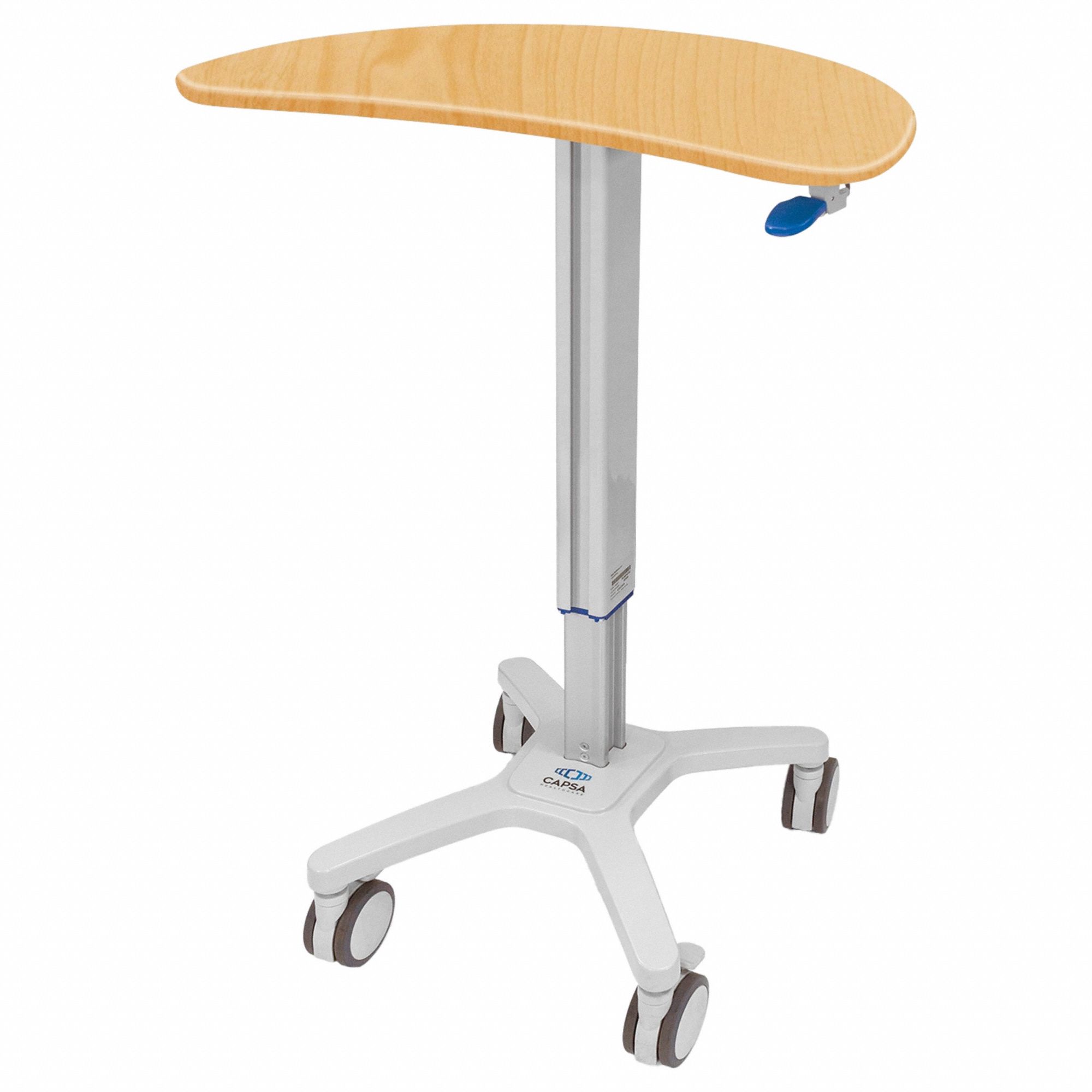 Laptop Cart: Aluminum, (4) Swivel with Brake, Maple