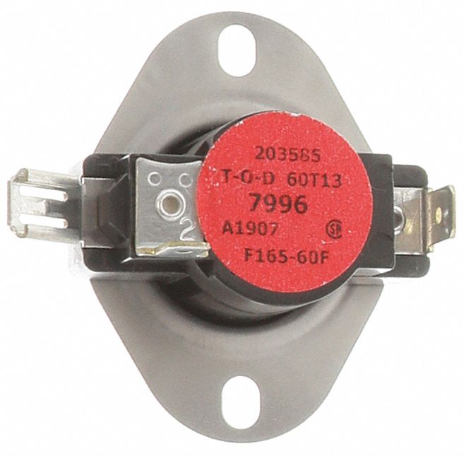 Limit Switch, SPDT, 105 Degrees  Open/165 Degrees F Close: For D1CG072N09946C, Fits York Brand